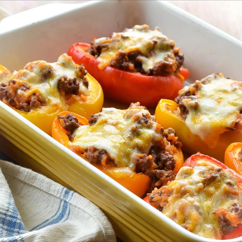 Stuffed Bell Peppers with Ground Beef Recipe