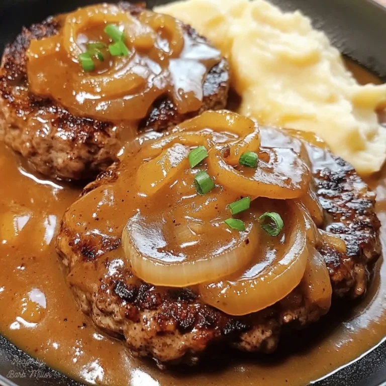 hamburger steak with brown gravy