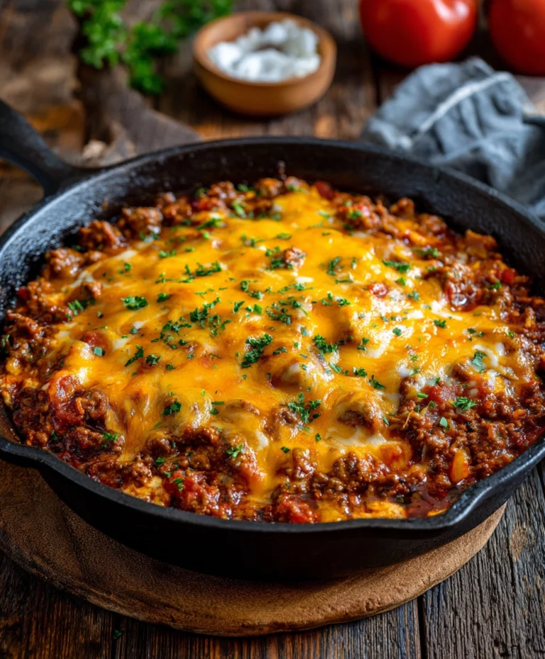 Beef Skillet with Cheese Keto Recipe