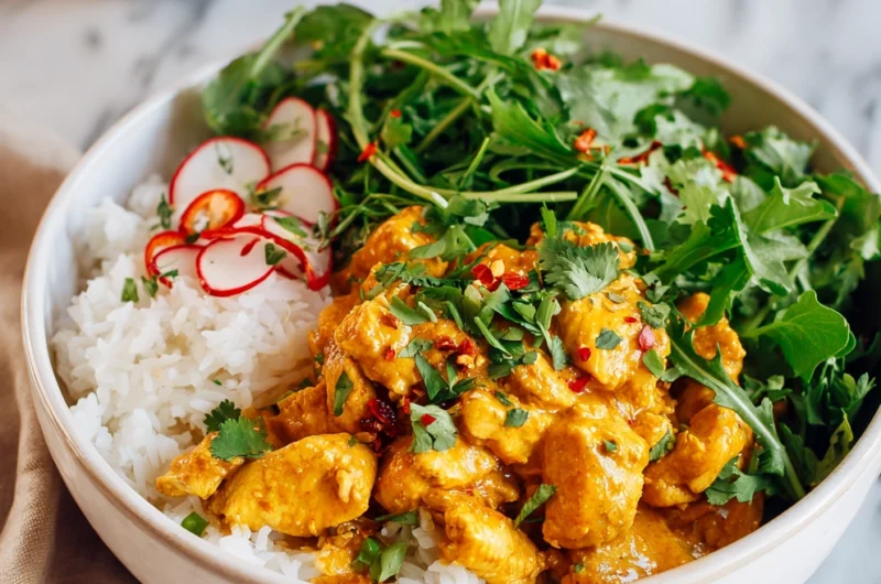 Coconut Curry Chicken Bowl: 5 Simple Layers