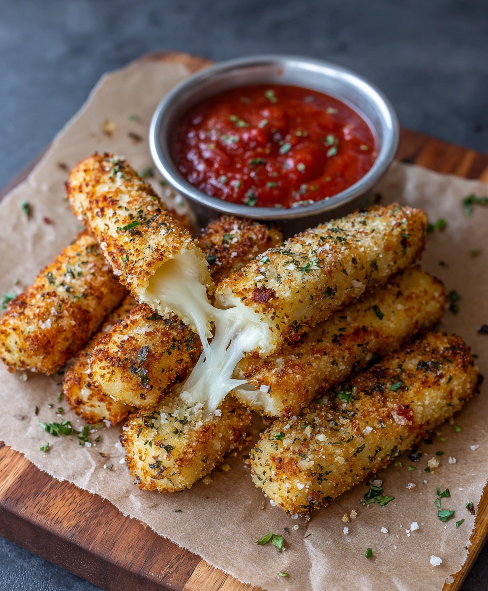 Crispy Keto Mozzarella Sticks